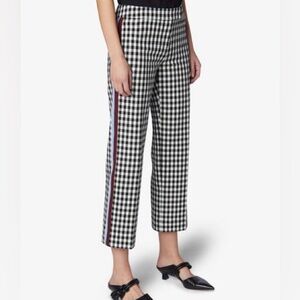 DEREK LAM 10 CROSBY | Straight Cropped Tuxedo Stripe Trousers | 10